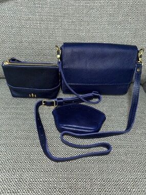 Portland Leather Goods Metro Mini Cobalt Bundle